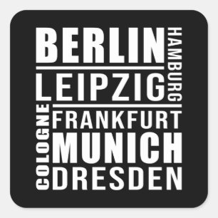 German Cities Germany City Cityscape Funny Gift Square Sticker