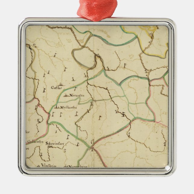 German Cities Metal Tree Decoration (Front)