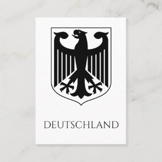 German Coat of Arms Deutschland Black and White Business Card