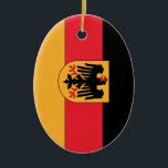 German Coat of Arms Flag Ceramic Tree Decoration<br><div class="desc">The Funniest Ornaments,  T-shirts,  Hoodies,  Stickers,  Buttons and Novelty gifts from http://www.Shirtuosity.com.</div>