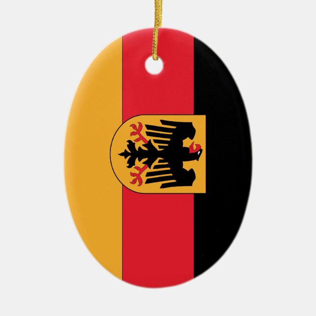 German Coat of Arms Flag Ceramic Tree Decoration (Front)