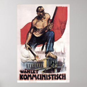 German Communist Party Poster, Weimar Republic KPD Poster