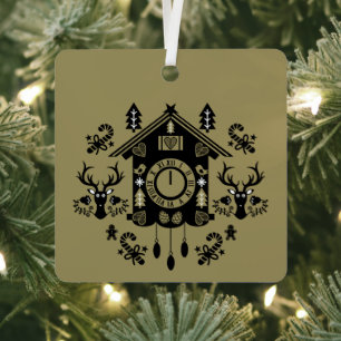 German Cuckoo Clock Christmas Metal Tree Decoration