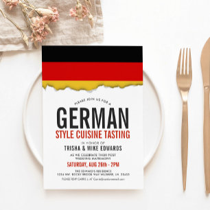German Cuisine   Party Flag White Invite