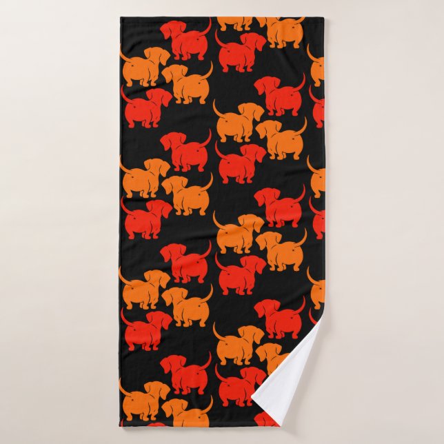 German Dachshund Dog Patterns Bath Towel (Bath Towel)