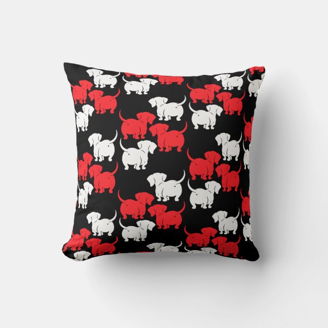 German Dachshund Dog Patterns Cushion (Front)
