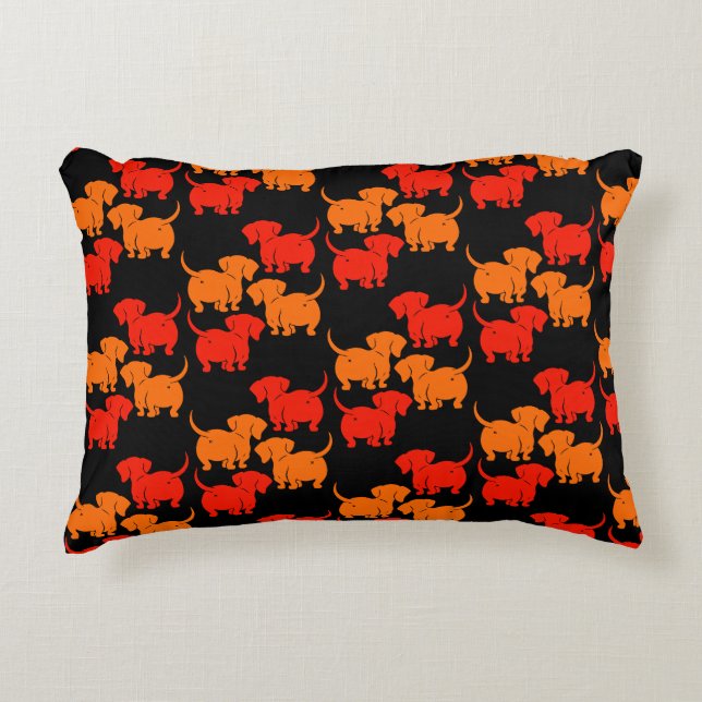 German Dachshund Dog Patterns Decorative Cushion (Front)