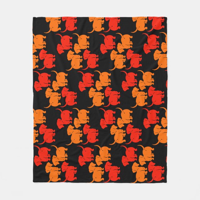 German Dachshund Dog Patterns Fleece Blanket (Front)