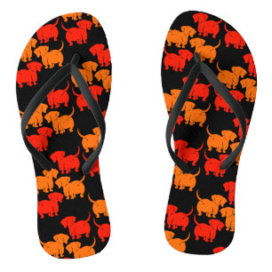 German Dachshund Dog Patterns Jandals