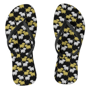 German Dachshund Dog Patterns Jandals