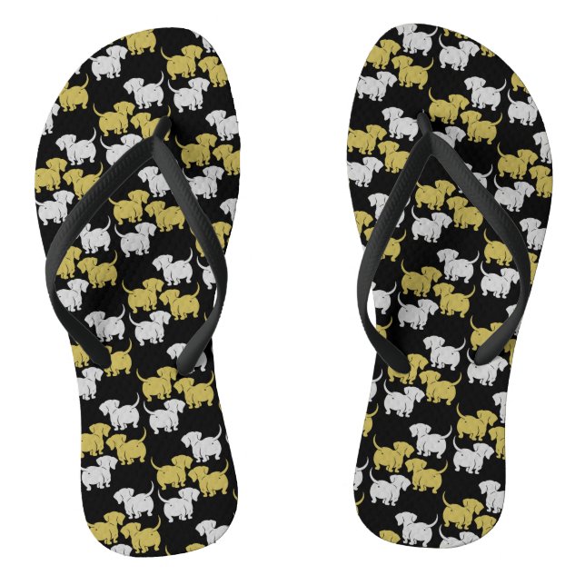 German Dachshund Dog Patterns Jandals (Footbed)