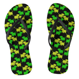 German Dachshund Dog Patterns Jandals