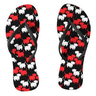 German Dachshund Dog Patterns Jandals