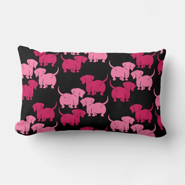 German Dachshund Dog Patterns Lumbar Cushion (Front)
