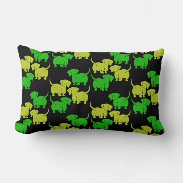 German Dachshund Dog Patterns Lumbar Cushion (Front)