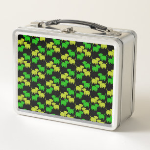 German Dachshund Dog Patterns Metal Lunch Box
