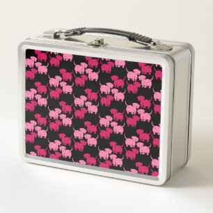 German Dachshund Dog Patterns Metal Lunch Box
