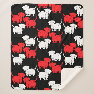 German Dachshund Dog Patterns Sherpa Blanket