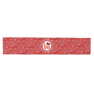 German Deutsch Heart Red LOVE Flag Personalised Medium Table Runner