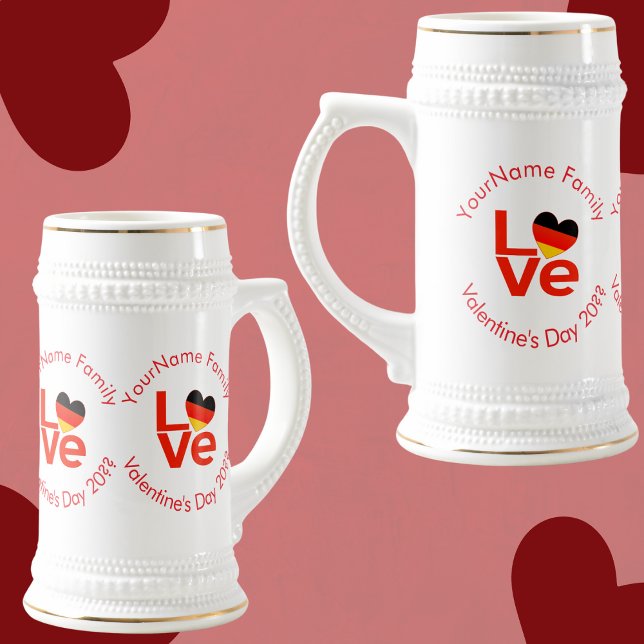 German Deutsch Red LOVE Heart Flag Beer Stein (Creator Uploaded)