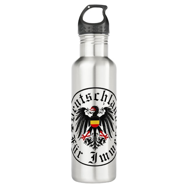 German/Deutschland Forever/eagle/iron cross 710 Ml Water Bottle (Front)