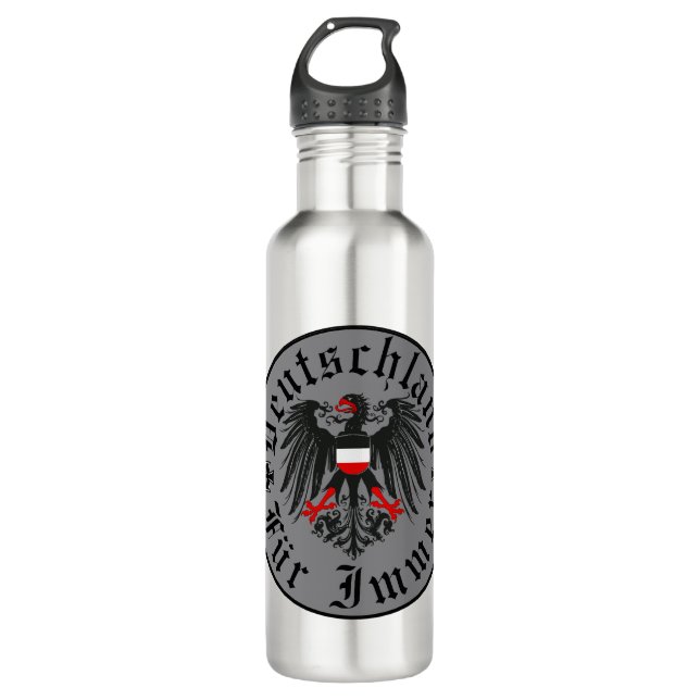 German/Deutschland Forever/eagle/iron cross 710 Ml Water Bottle (Front)