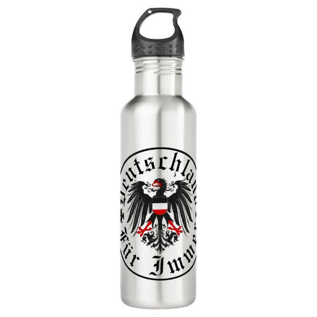 German/Deutschland Forever/eagle/iron cross 710 Ml Water Bottle (Front)
