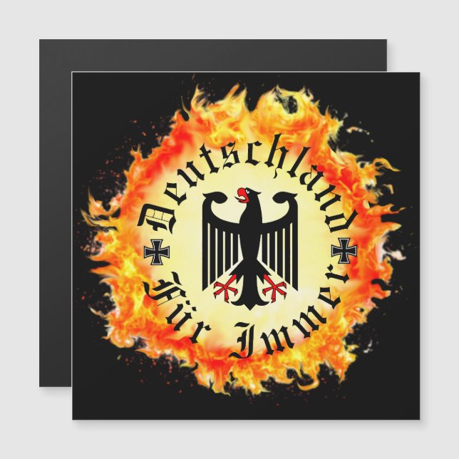 German/Deutschland Forever/eagle/iron cross/fire (Front/Back)
