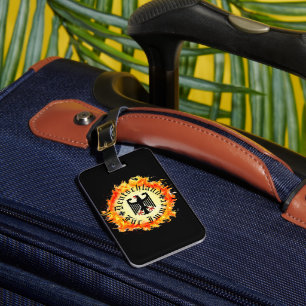 German/Deutschland Forever/eagle/iron cross/fire Luggage Tag