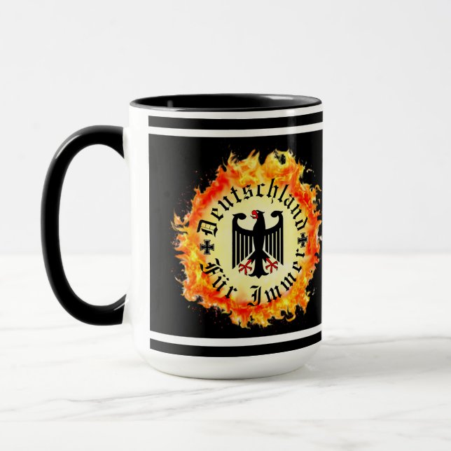 German/Deutschland Forever/eagle/iron cross/fire Mug (Left)