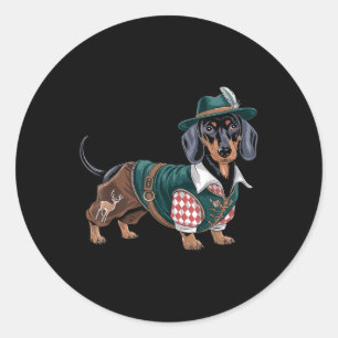 German Dog Dachshund Bavarian Weiner Sausage _3  Classic Round Sticker