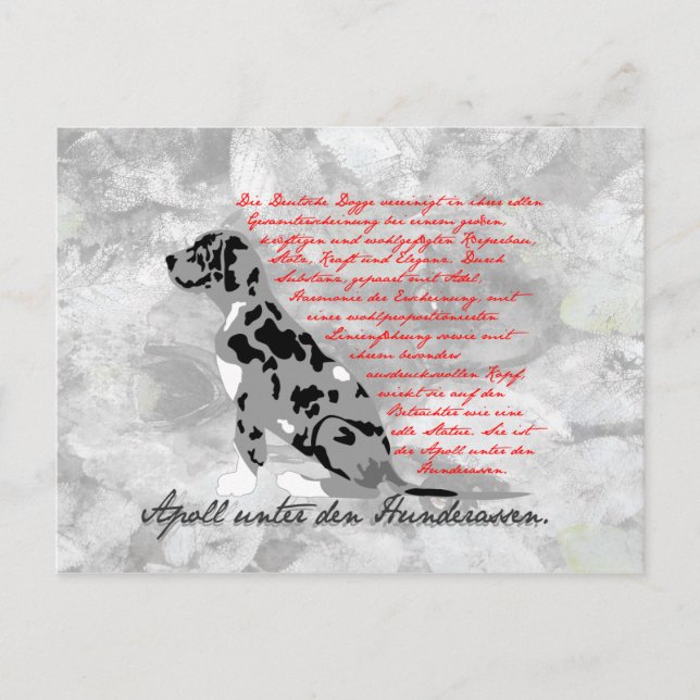 German: Dogge Postcard (Front)