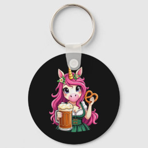 German Drindl Unicorn Beer Pretzel Funny Party _1  Key Ring