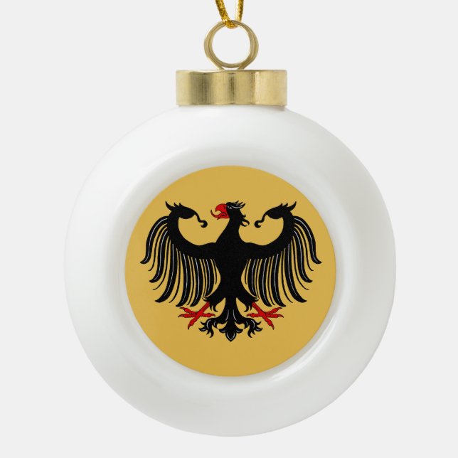 German Eagle Ceramic Ball Christmas Ornament (Front)