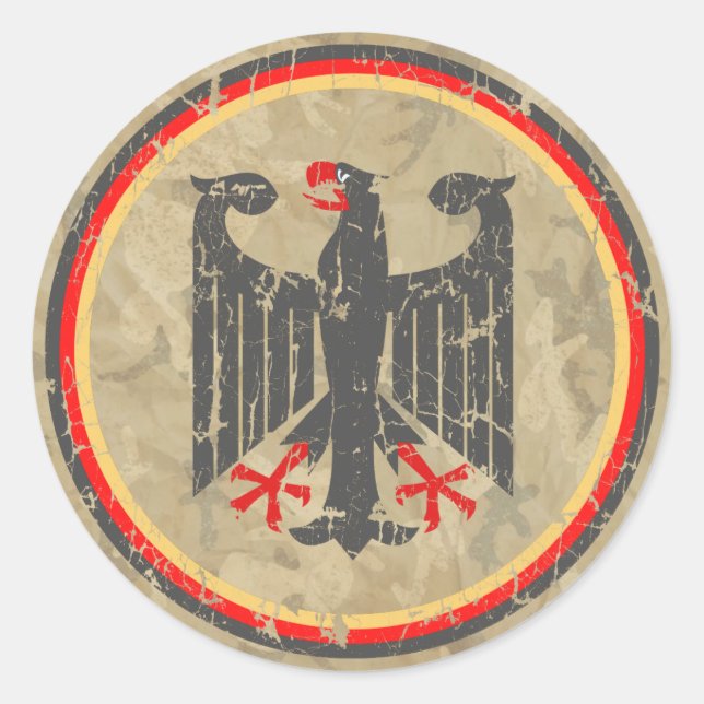 German Eagle Classic Round Sticker (Front)