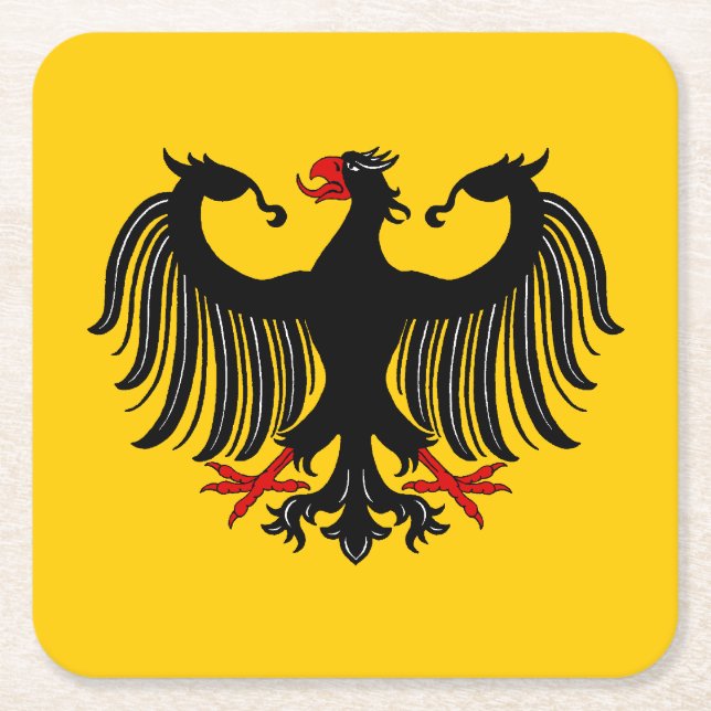 German Eagle Square Paper Coaster (Front)
