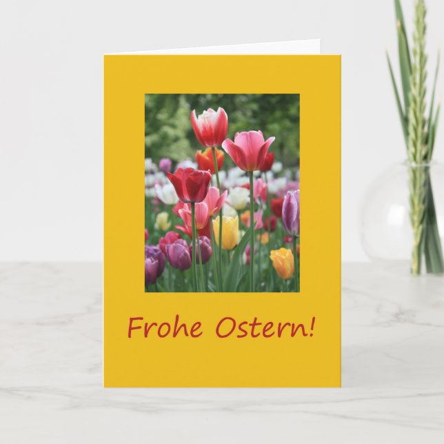 German Easter Tulips Holiday Card (Front)