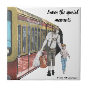 German Elf Berlin Shopping Fantasy Ceramic Tile