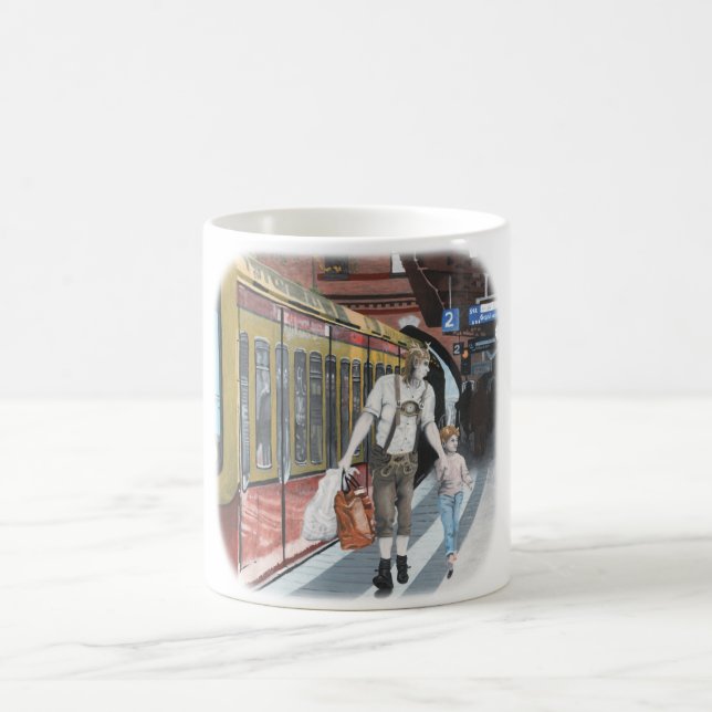 German Elf Berlin Train Trip Fantasy Coffee Mug (Center)