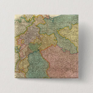 German Empire Atlas Map 15 Cm Square Badge