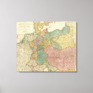 German Empire Atlas Map Canvas Print