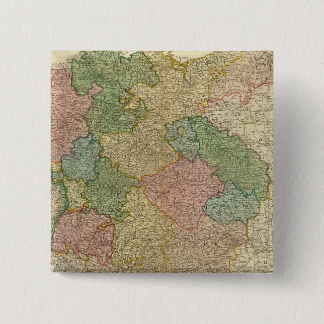 German Empire Map 15 Cm Square Badge (Front)