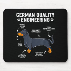 German Engineering Dachshund Lover Funny Doxie Dog Mouse Pad