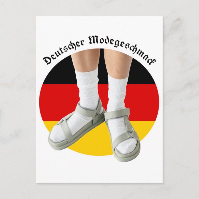 German Fashion Taste White Sock Sandals Stereotype Postcard (Front)