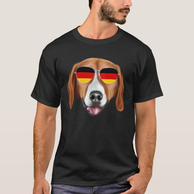German Flag American Foxhound Dog Germany Pocket T-Shirt (Front)