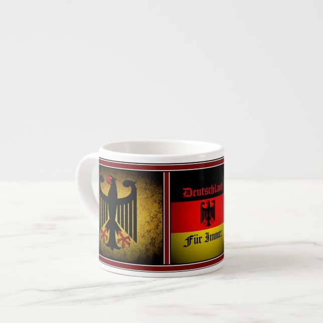 German flag, black eagle, Deutschland fur immer Espresso Cup (Front Left)