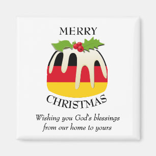 GERMAN FLAG Christmas Pudding Magnet