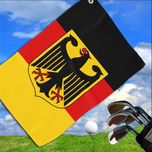 German flag & Coat of Arms, Deutschland/sport fans Golf Towel