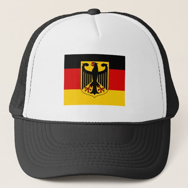 German flag & Coat of Arms, Deutschland/sport fans Trucker Hat (Front)
