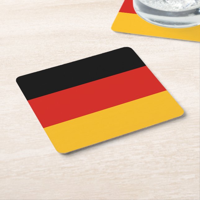 GERMAN FLAG COLORS + your ideas Square Paper Coaster (Angled)